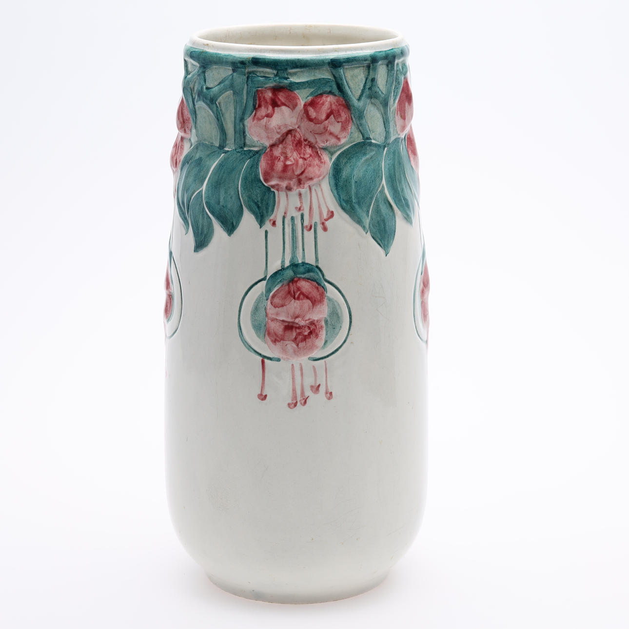 Vase, flintware, tegning Alf Wallander, Rörstrand, omkring 1900.