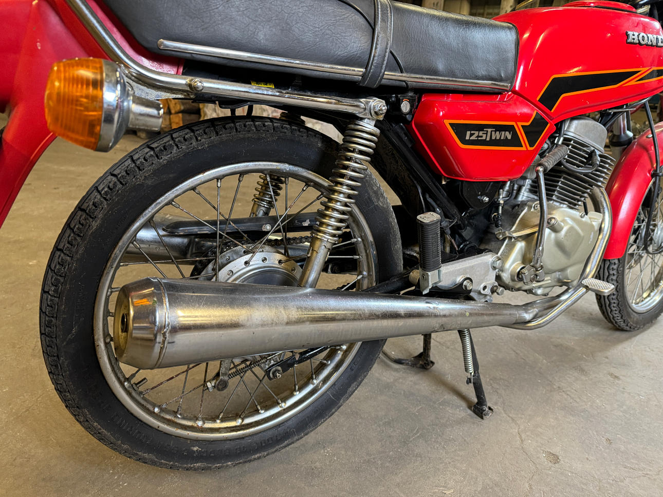 Escape Completo Derecho Para Honda CB 125 T (doble) Europa 1978-1981 – Recambio Sin Marca, Nuevo Y Funcional