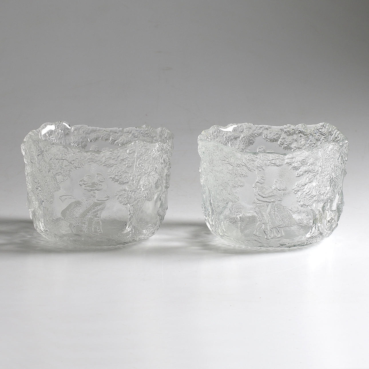 SKÅLAR, 2 st, glas, "Rhapsody", Kjell Engman. Kosta.