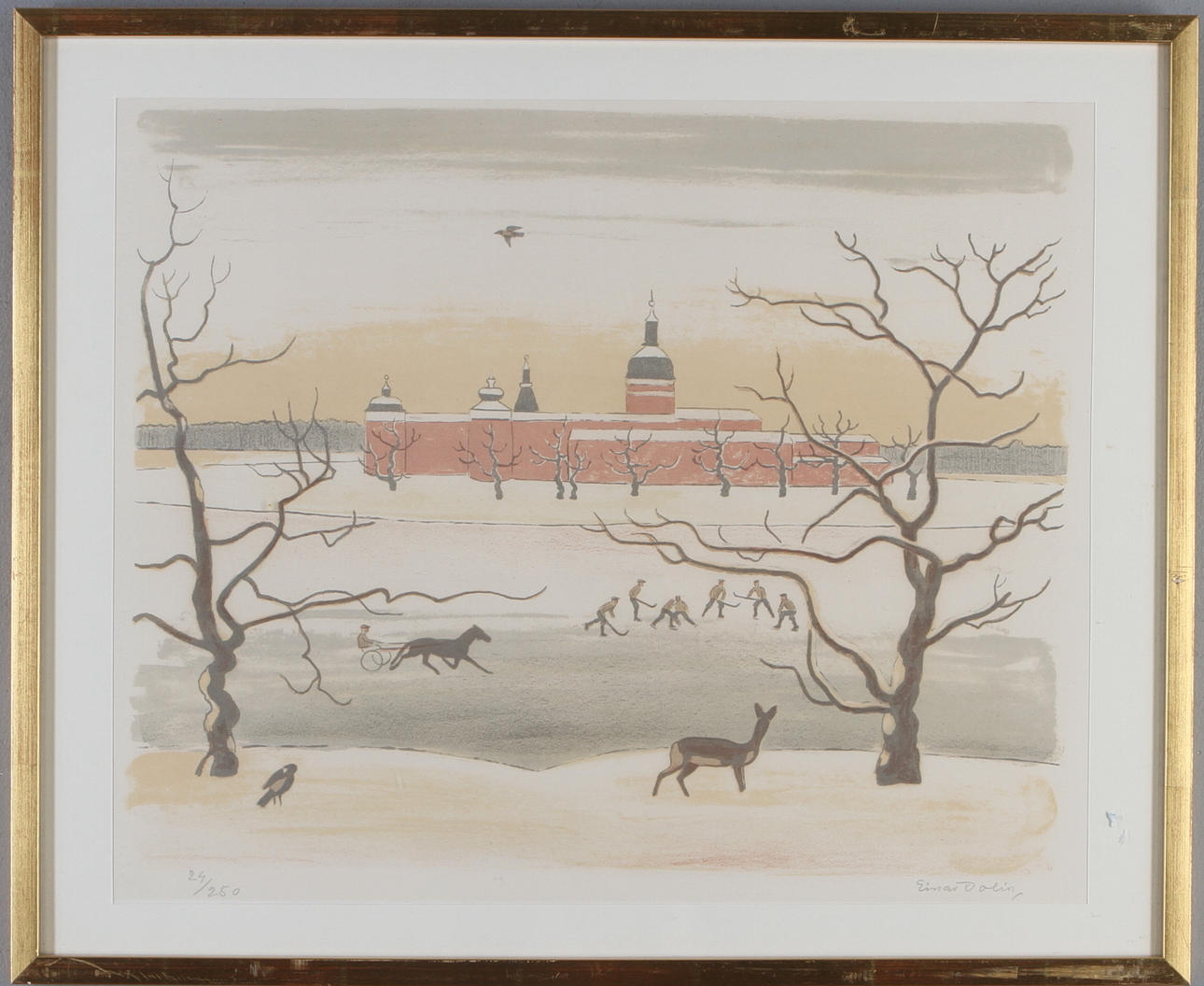 EINAR JOLIN. Gripsholms slott, färglitografi, signerad och numrerad 24/250.