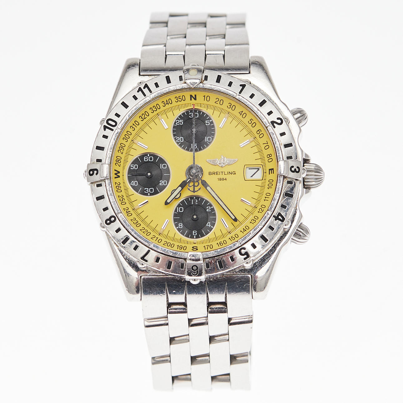 BREITLING. wristwatch, model 'Chronomat Longitude', automatic movement, chronograph, stainless steel, sapphire glass, Switzerland, 1999.