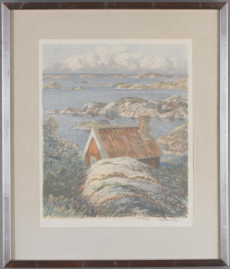 ROLAND SVENSSON. "Sommardag", färglitografi, signerad och numrerad 220/350.