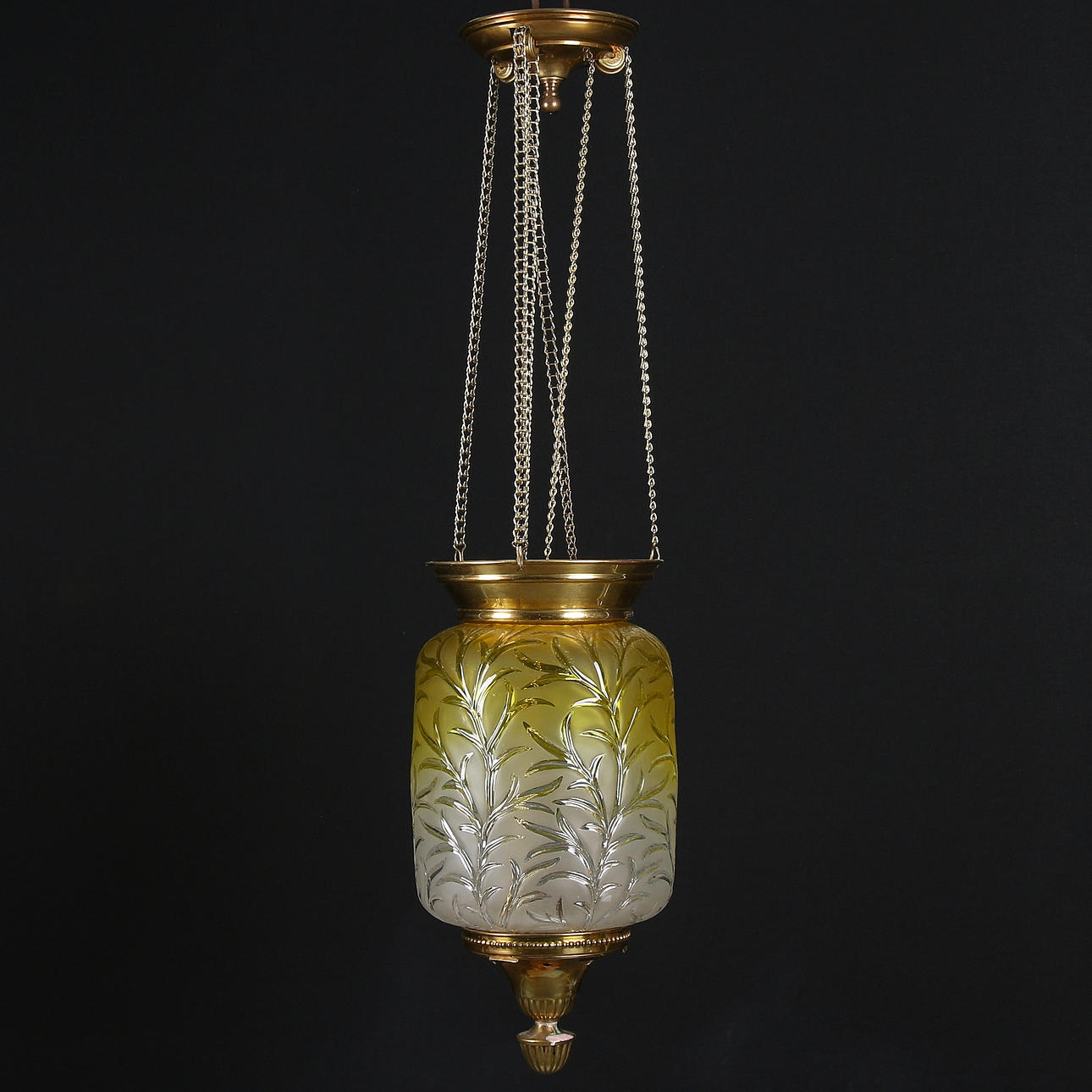 MÅNSKENSAMPEL, glas och mässing, 1800-talets slut.