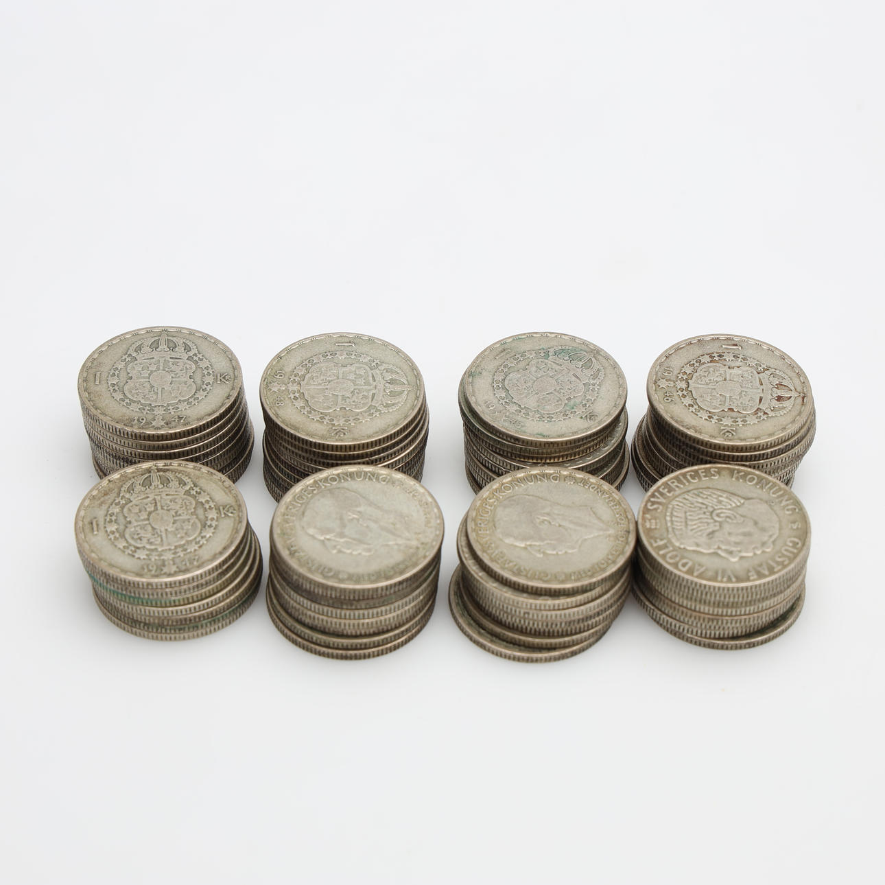 MØNT, 1-krone sølv, Sverige.