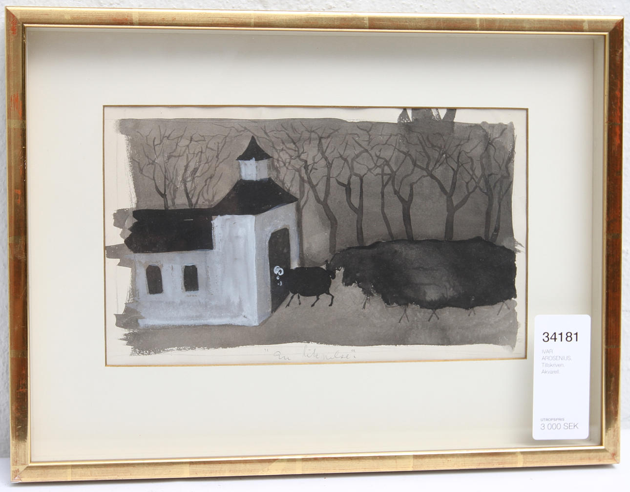 IVAR AROSENIUS. TILLSKRIVEN. Akvarell.
