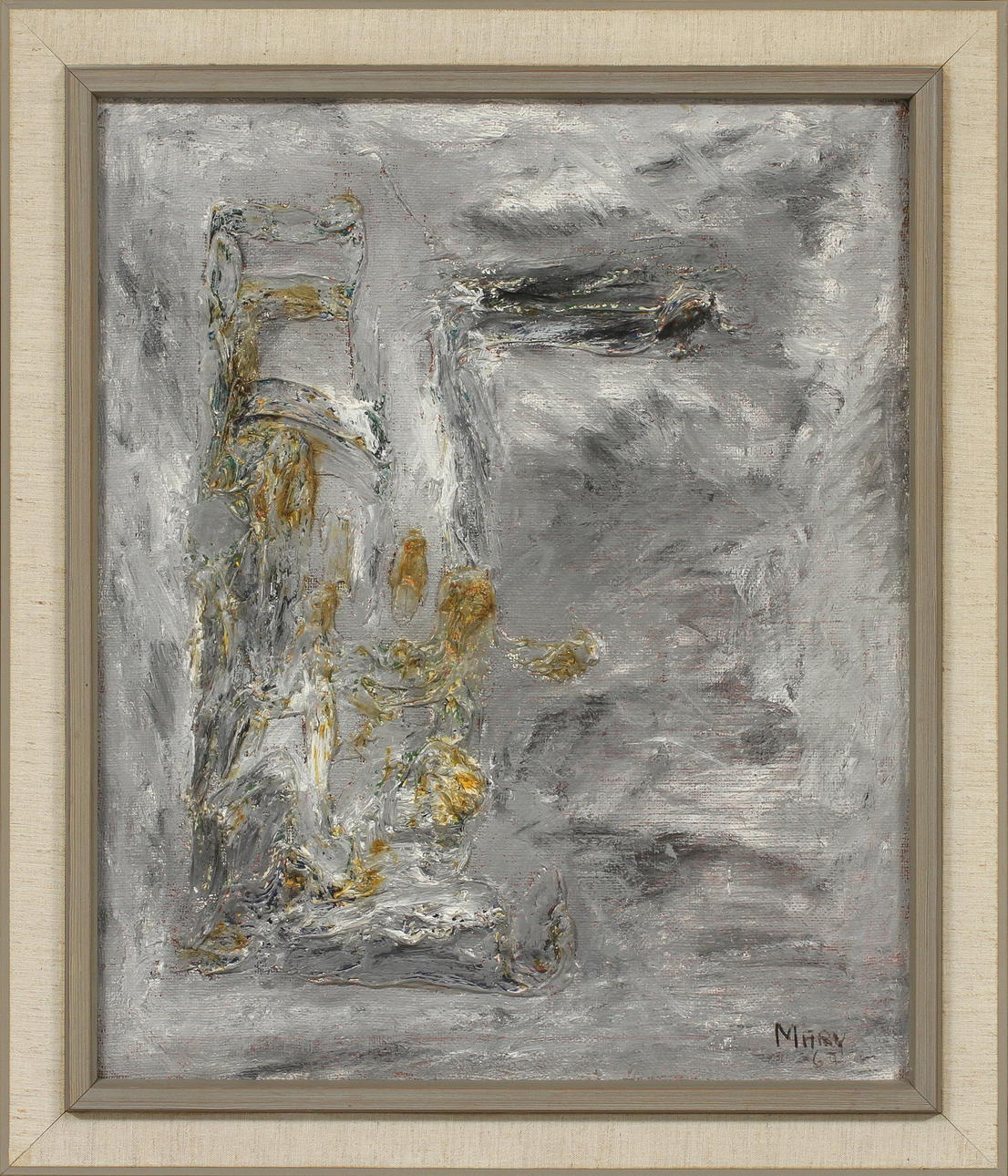 MARY CARLSSON. Komposition. Olja på duk, signerad och daterad -63.