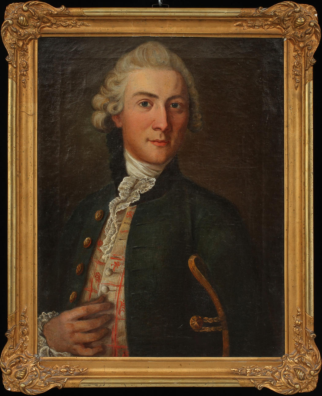 OIDENTIFIERAD KONSTNÄR. Porträtt föreställande adelsman, olja på duk, 1800-talets förra hälft.