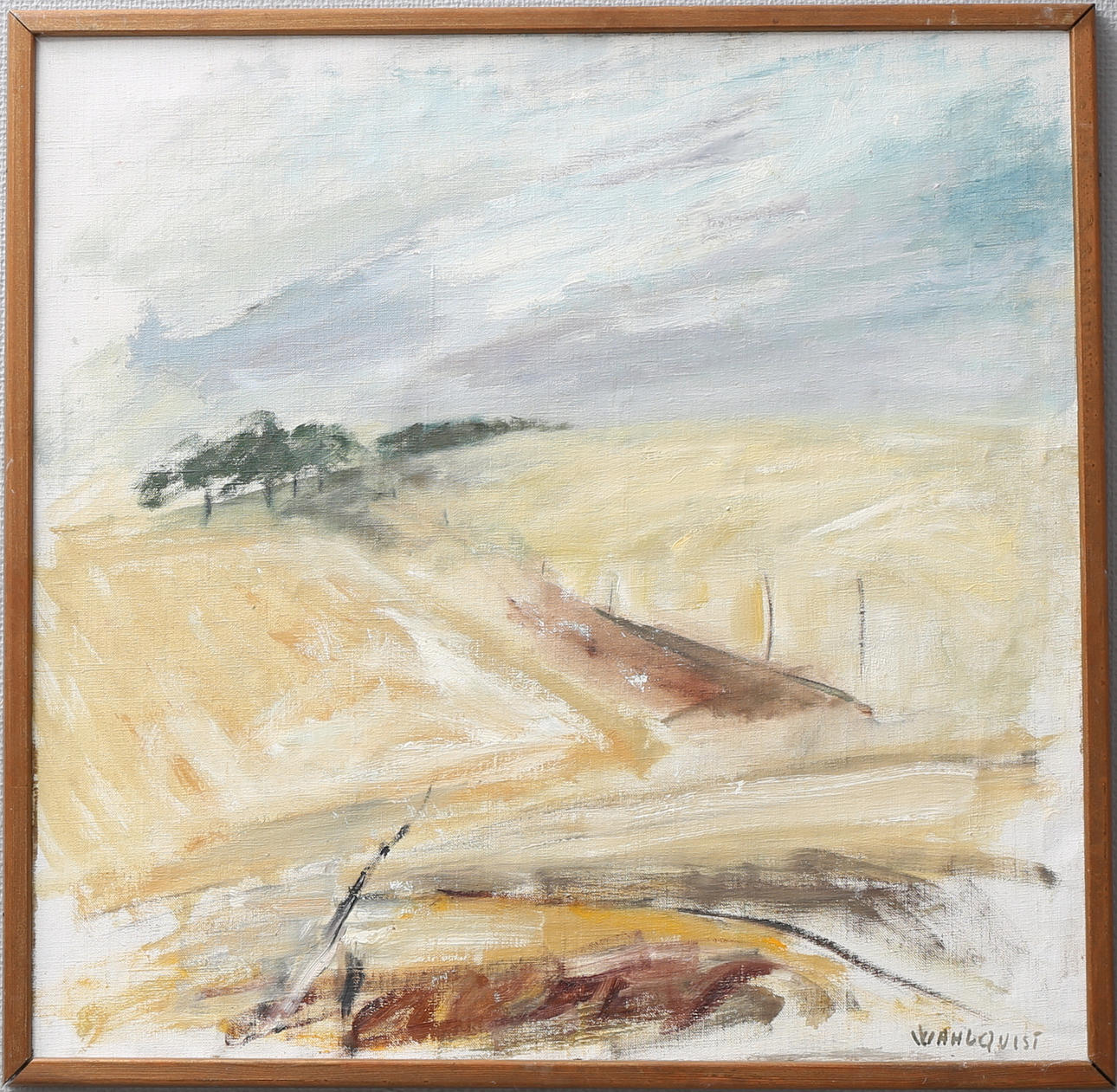 GUNNEY WAHLQVIST. Landskap. Olja på duk, signerad, daterad 1975 a tergo.