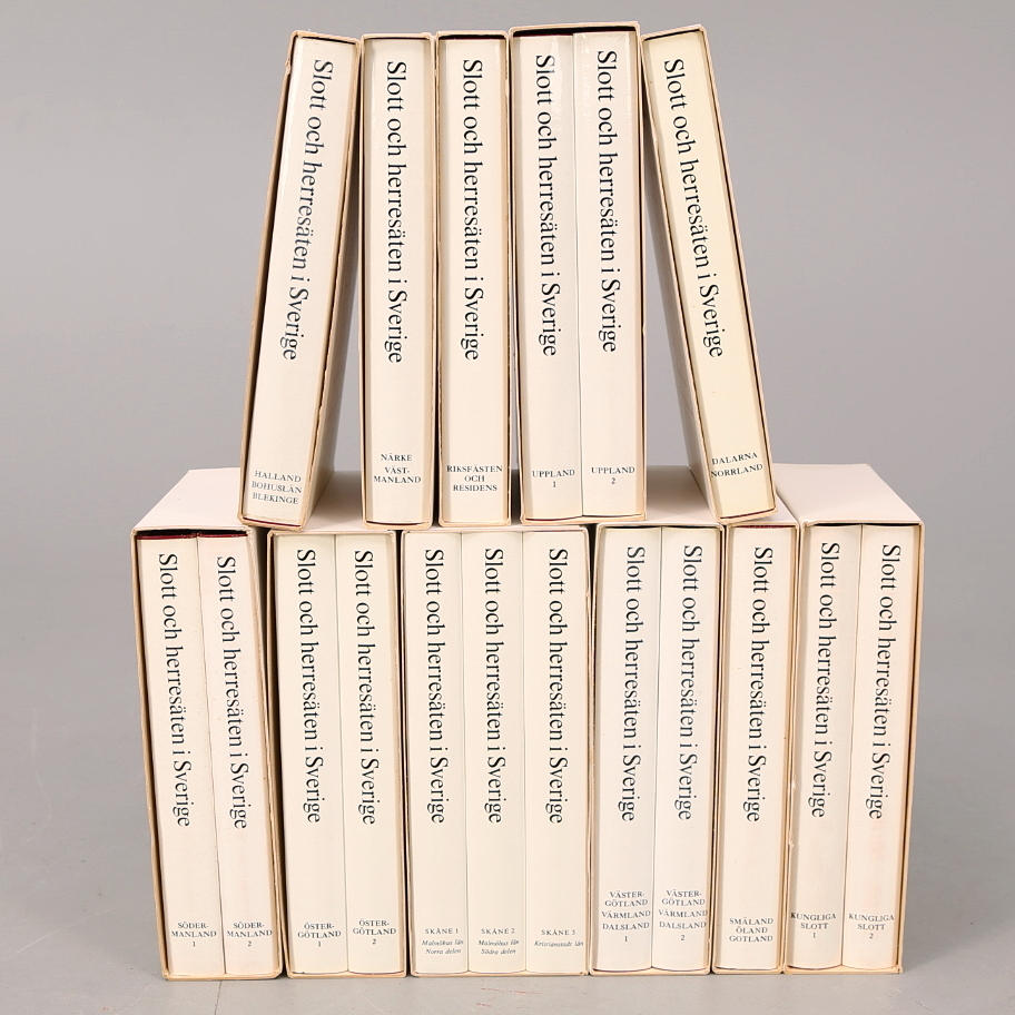 SLOTT OCH HERRESÄTEN I SVERIGE, 18 volymer, Allhems förlag, Malmö.