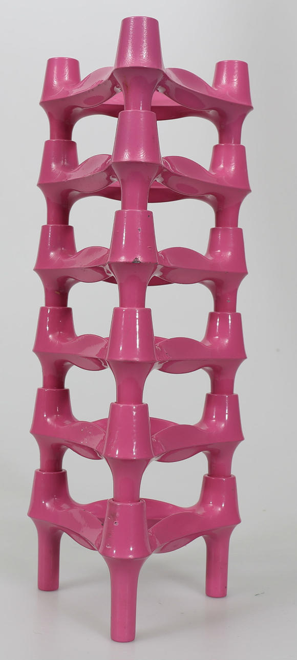 LJUSSTAKAR, stål, rosa, 6 stycken, Ceasar Stoffi, Nagel, BMF, Tyskaland, 1960-tal.