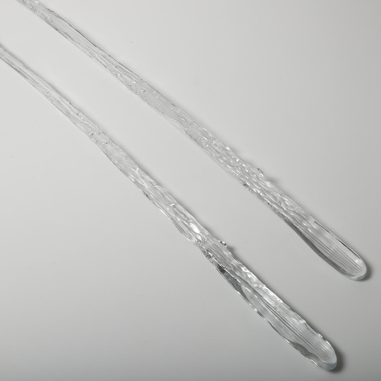 VEDHÆNG, 1 par, istapper, glas, mærket Orrefors.