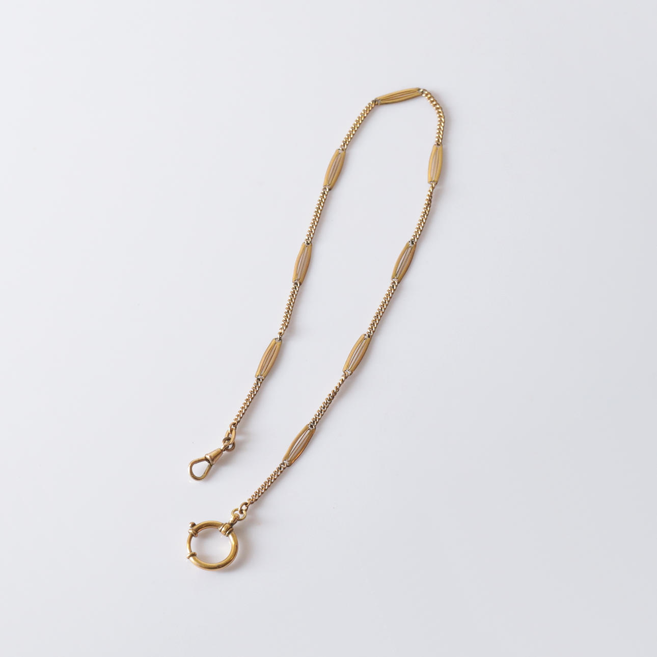 KLOCKKEDJA, gulddoublé, 1900-tal.