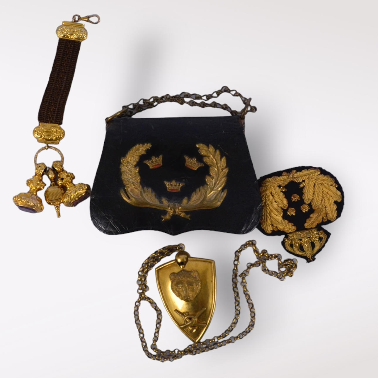 CARTOUCHE BOX WITH VARIOUS MARKS, 18/1900'S.