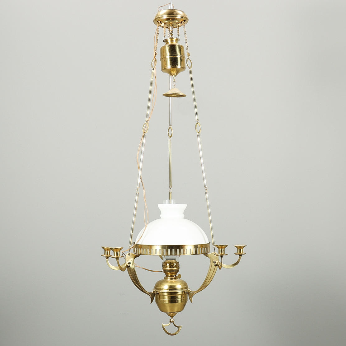 DECKENLEUCHTE Messing, Jugendstil.