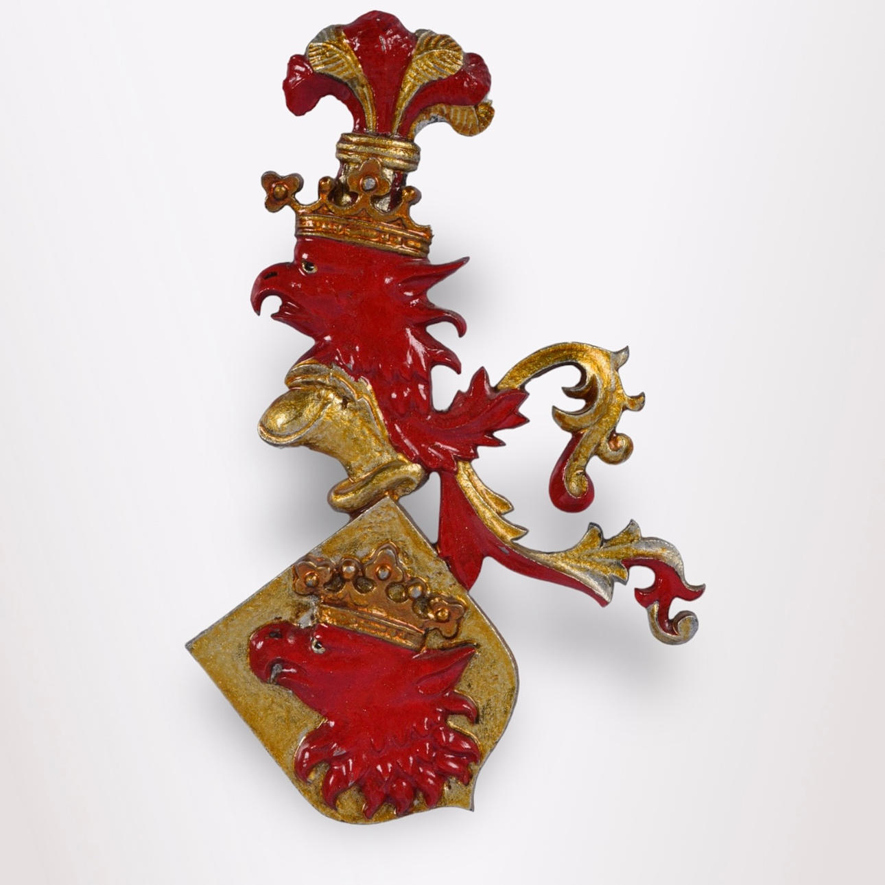 MALMÖ STADSVAPEN, bemålad metall, 1900-tal.