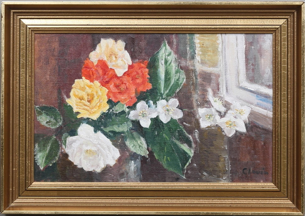 GUNNAR CLOVÉN. Olja på pannå, signerad.