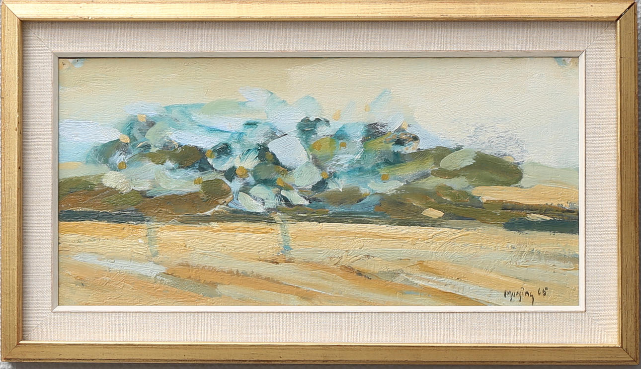 IVAR MORSING. "Citronträd". Olja på uppklistrad duk, signerad och daterad 65.