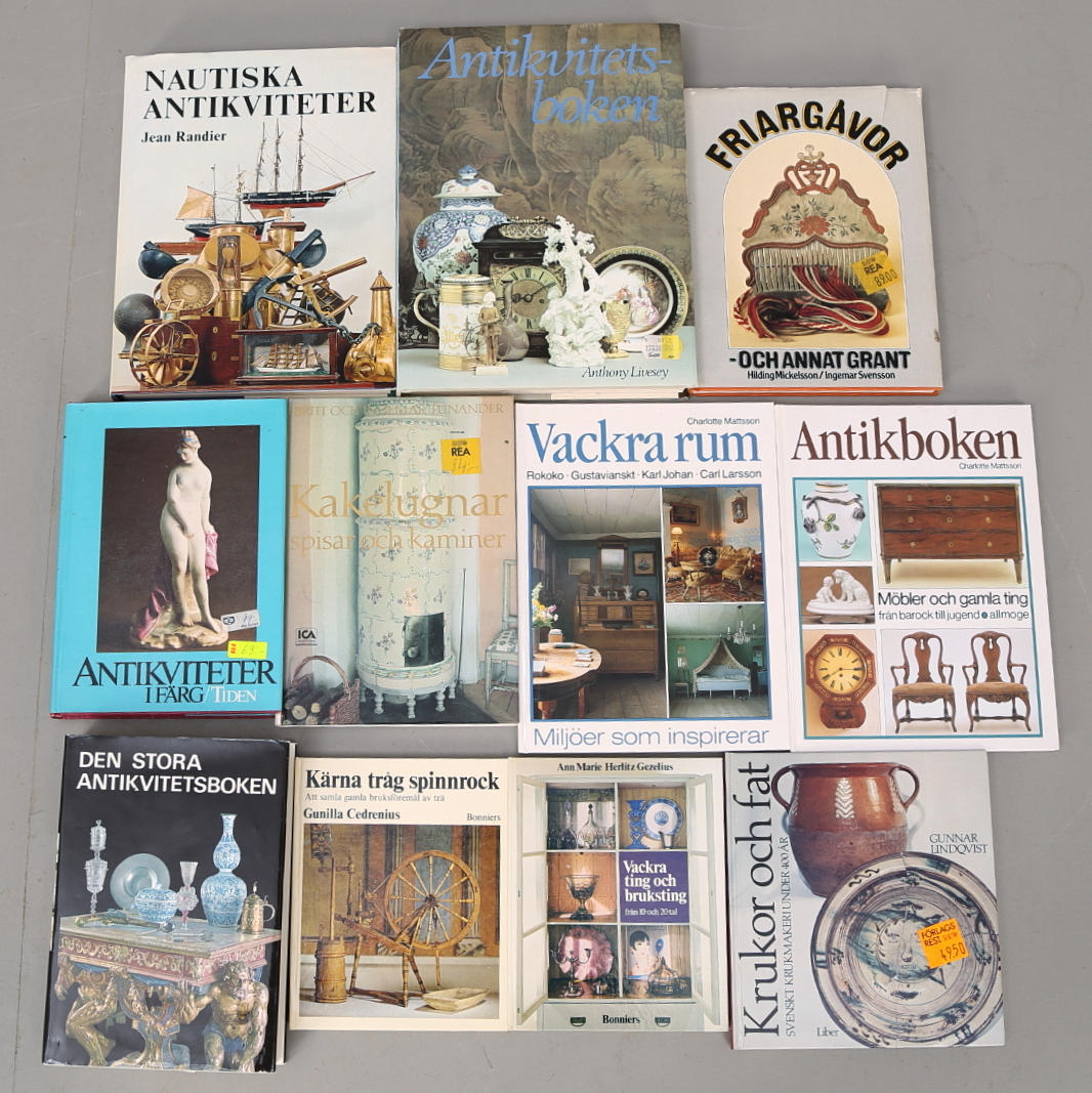 BÖCKER OM ANTIKT, NAUTIKA, KAKELUGNAR, "DÖDERHULTARN" mm, 13 st.