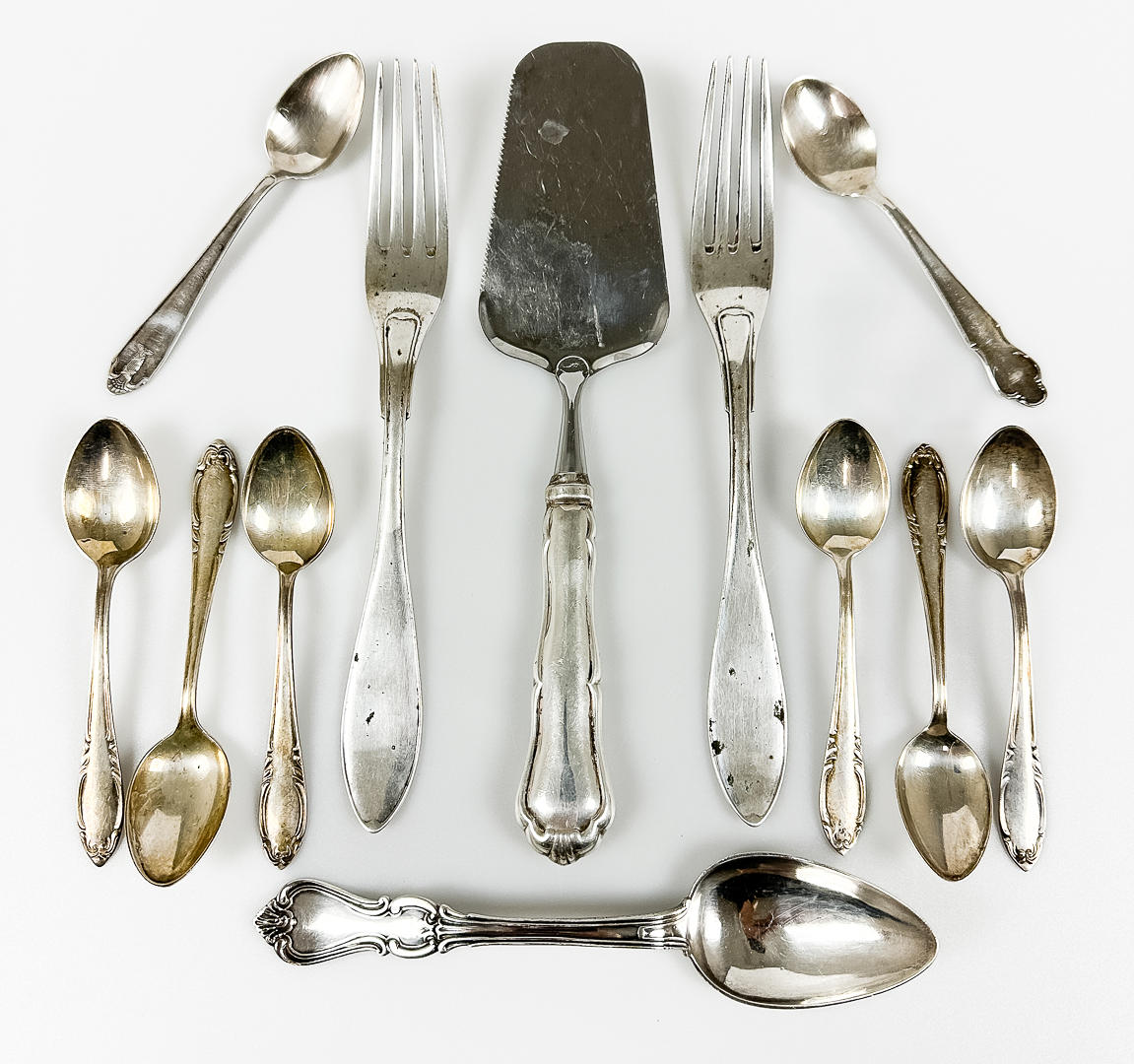 SILVER CUTLERY, 12 pieces, silver.