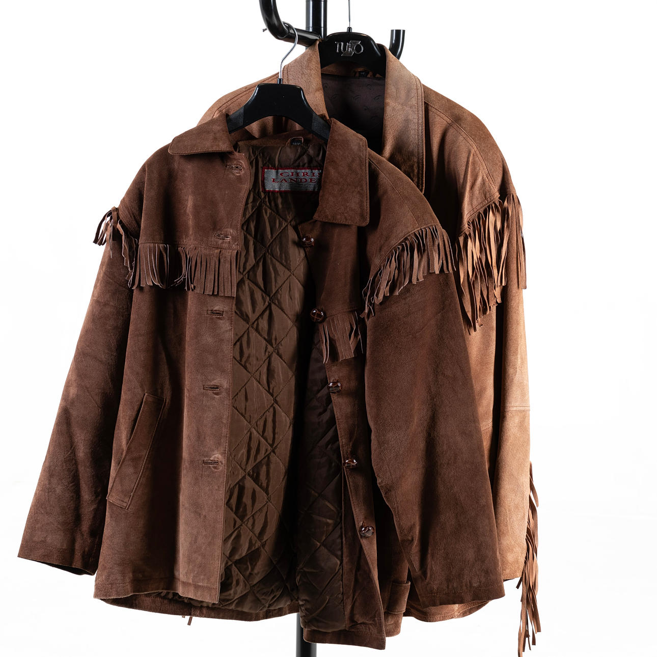 JACKETS, 2pcs, suede/leather, Western style.