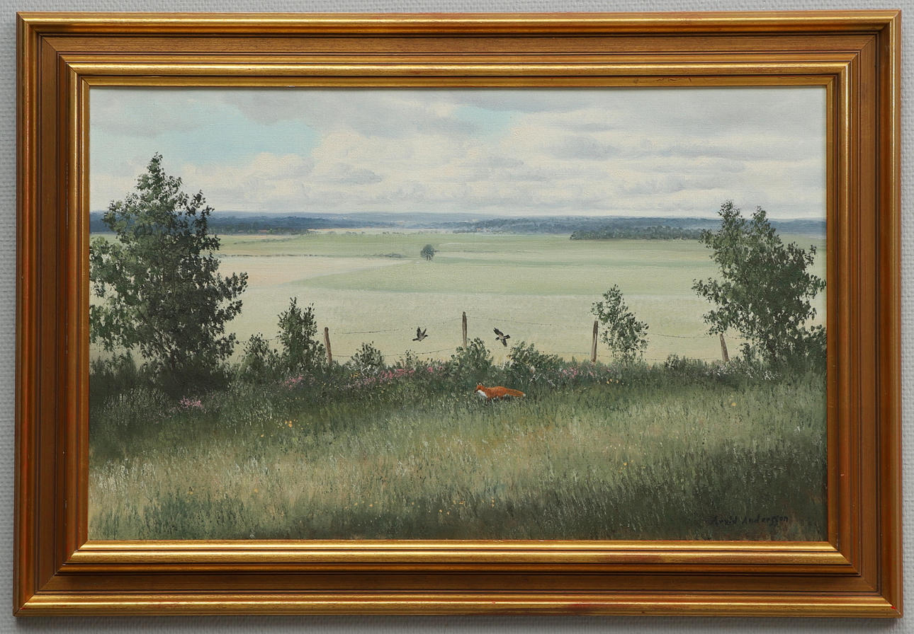 arvid-andersson-olja-p-duk-r-v-p-jakt-signerad-konst-m-leri