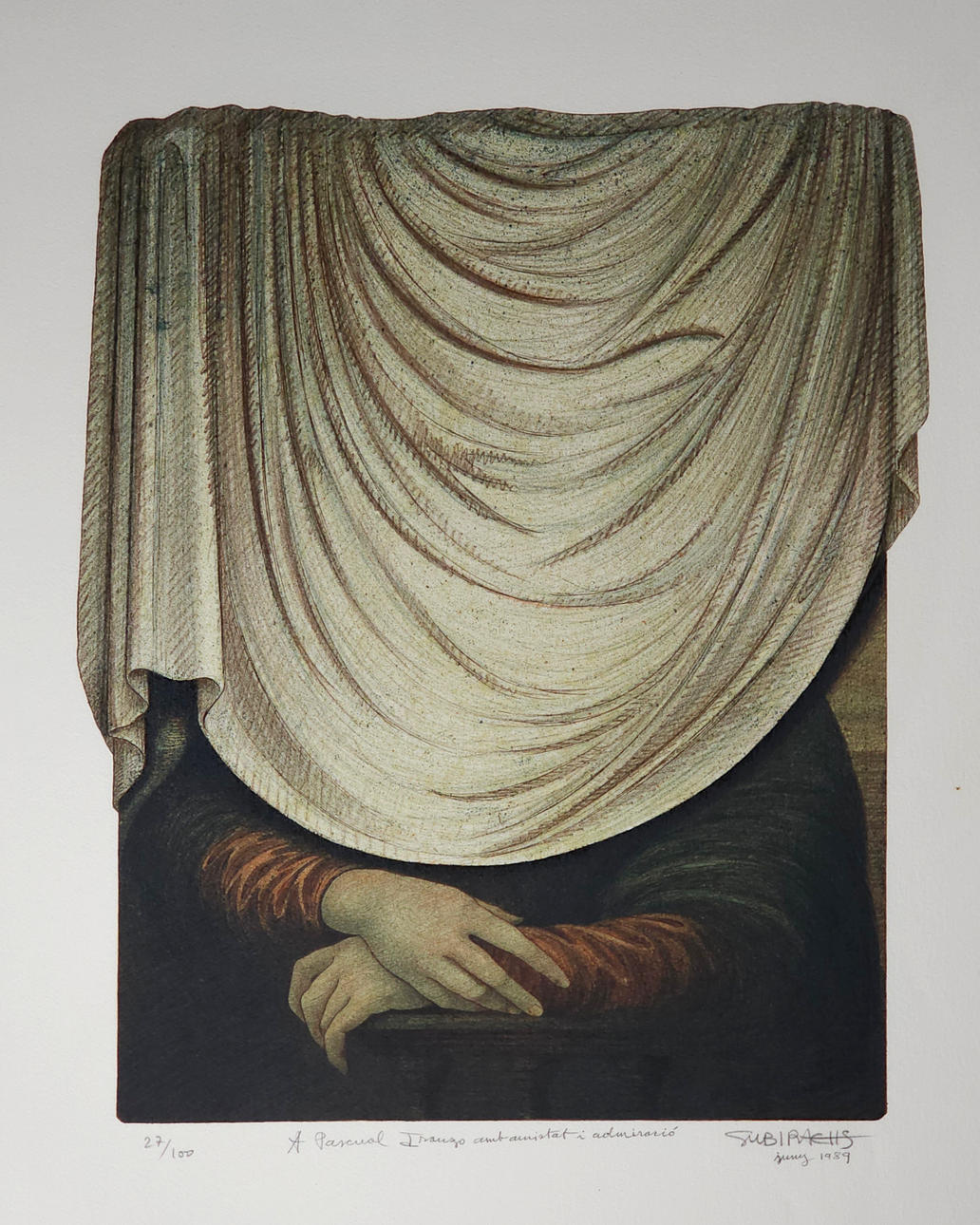 JOSEP MARIA SUBIRACHS. “SMOOTH” LITHOGRAPH SIGNED AND NUMBERED BY THE ARTIST IN PENCIL. 2/7 DEDICATED.