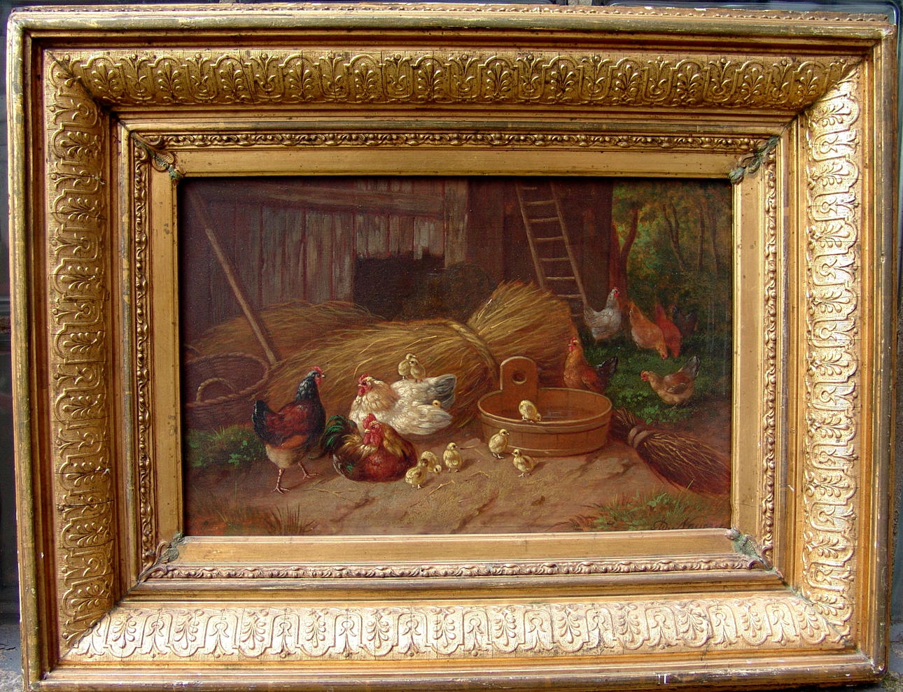 ADOLF NOWEY GEB.1835 IN  WIEN. ”i hönshuset”, 1800-tal.