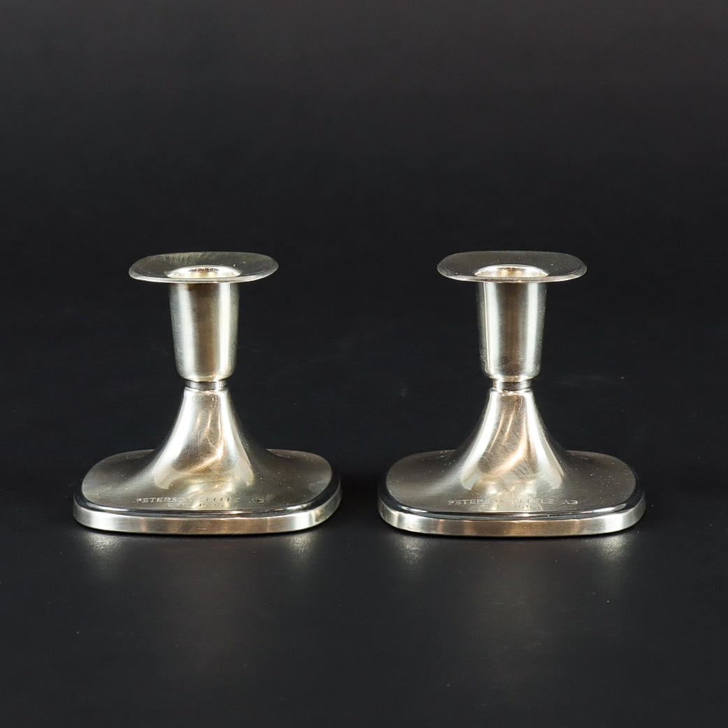 Candlesticks pair silver, T Eldh.
