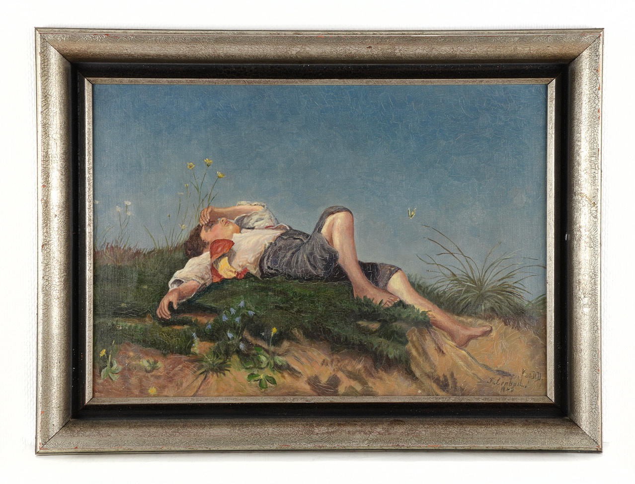 FRANZ VON LENBACH. EFTER. ”Shepherd boy.” Målad & signerad som hyllning.