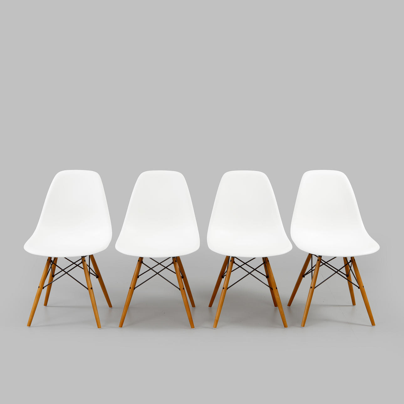 CHARLES & RAY EAMES. Chairs, 4 pieces, “DSW”, Vitra, stamped.