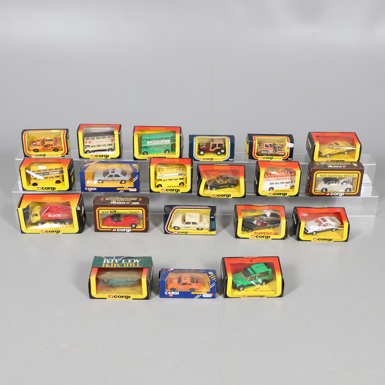 CORGI BOXED CARS, BUSES & TRUCKS.
