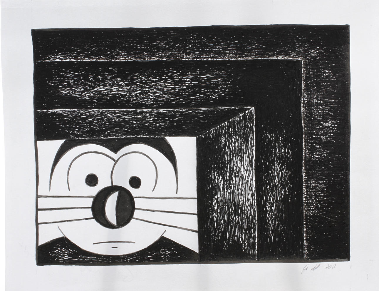 GUNNAR LUNDKVIST. Free Dawit Isaak. Teckning, signerad GN och daterad 2013. Även signerad a tergo.