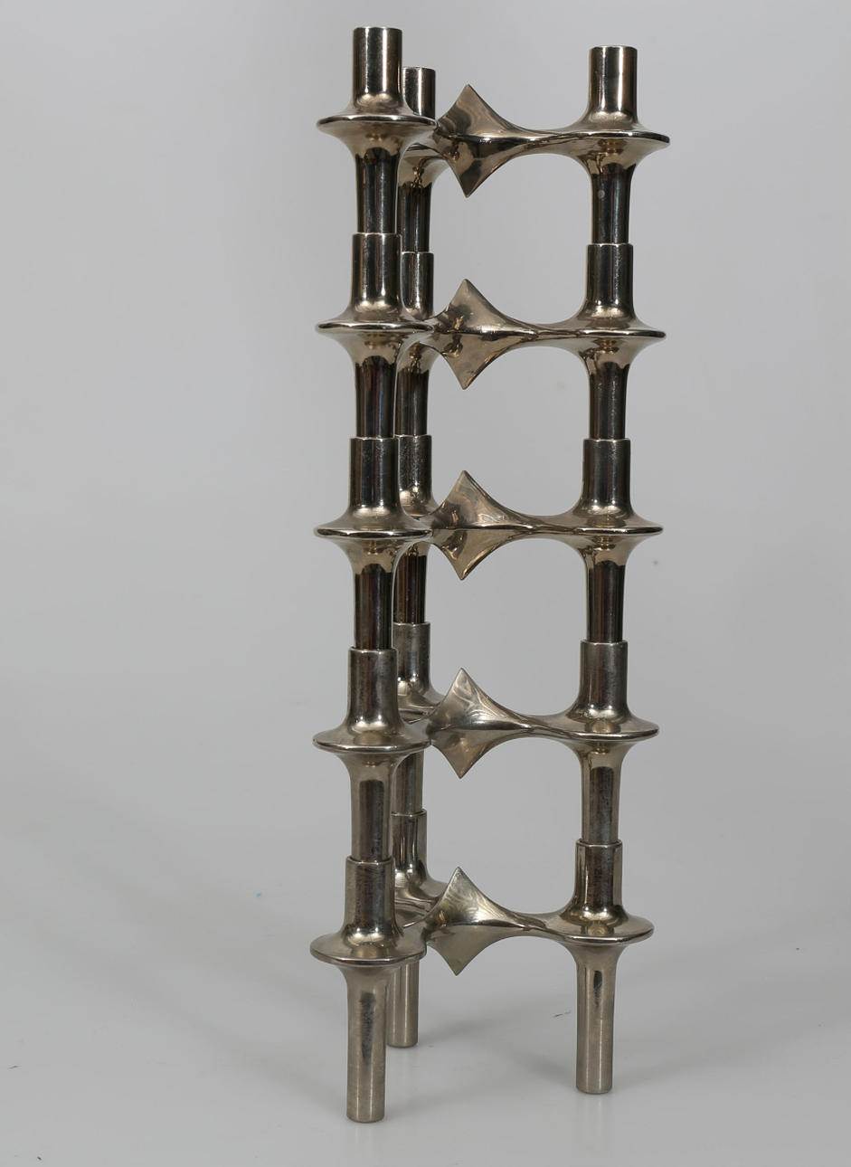 LJUSSTAKAR, vitmetall, 5 stycken, Ceasar Stoffi, Nagel, BMF, 1960-tal.