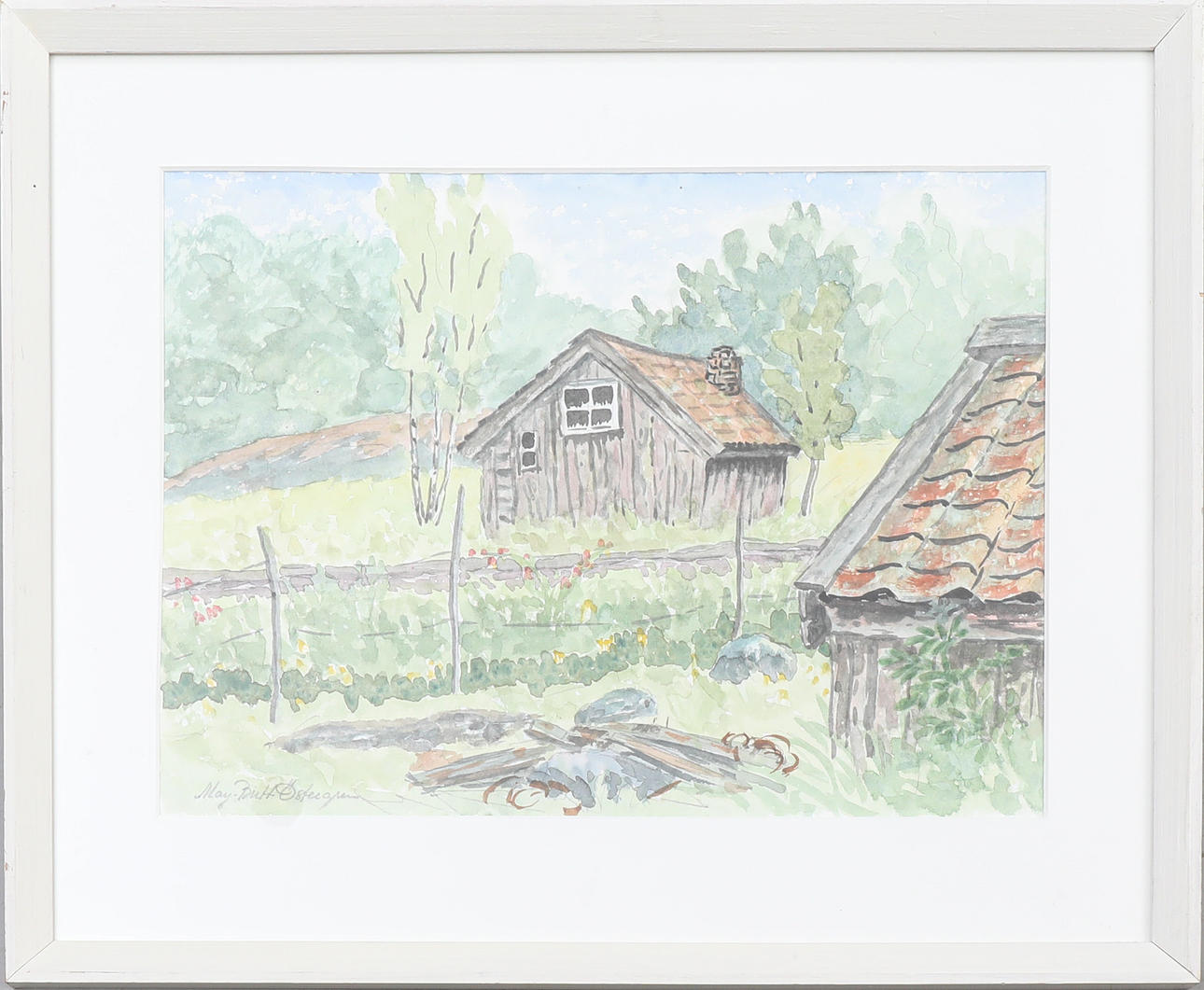 MAY-BRITT ÖSTERGREN. akvarell signerad.