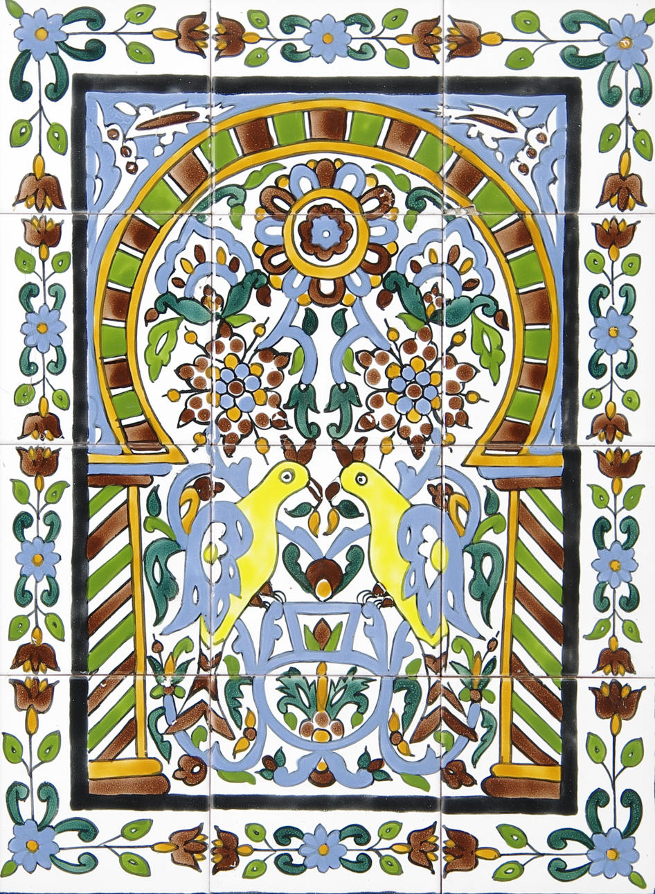 TAVLA, Tunisien, uppklistrade kakelplattor.