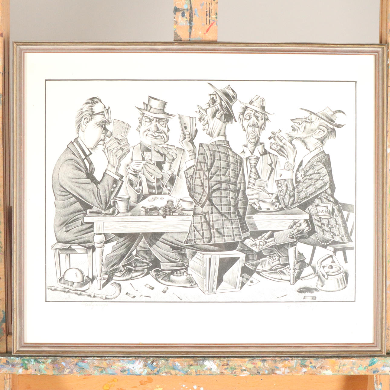 TRYCK, kopia efter Aleksander Ristmägi. "Kortspelare".