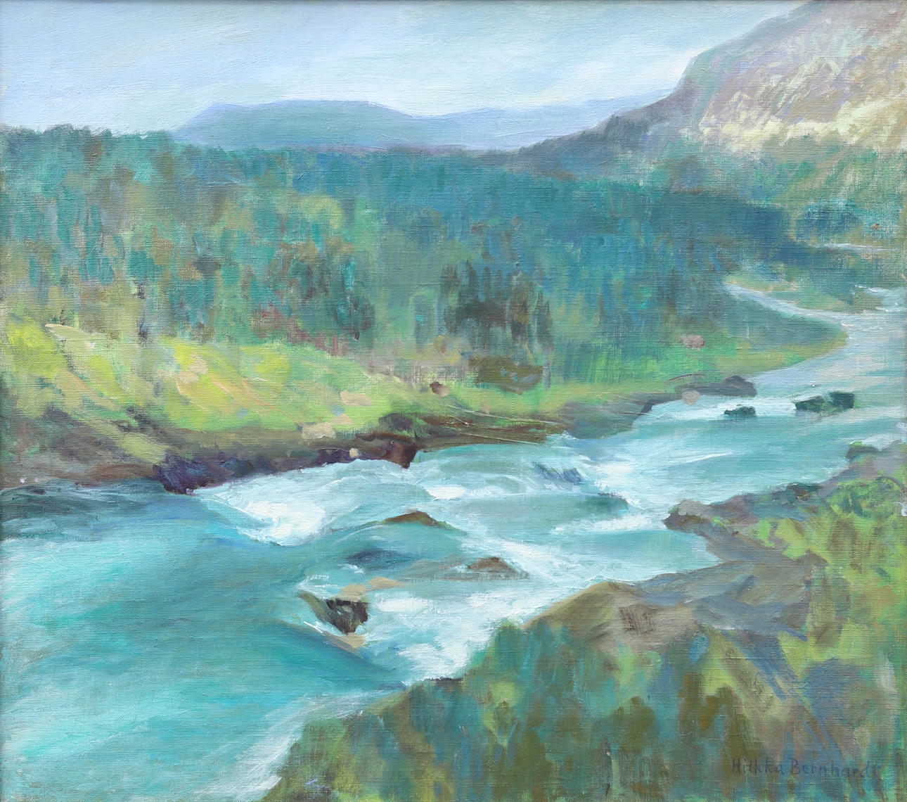 HILKKA BERNHARDT. “Älv”, oil on canvas, signed.