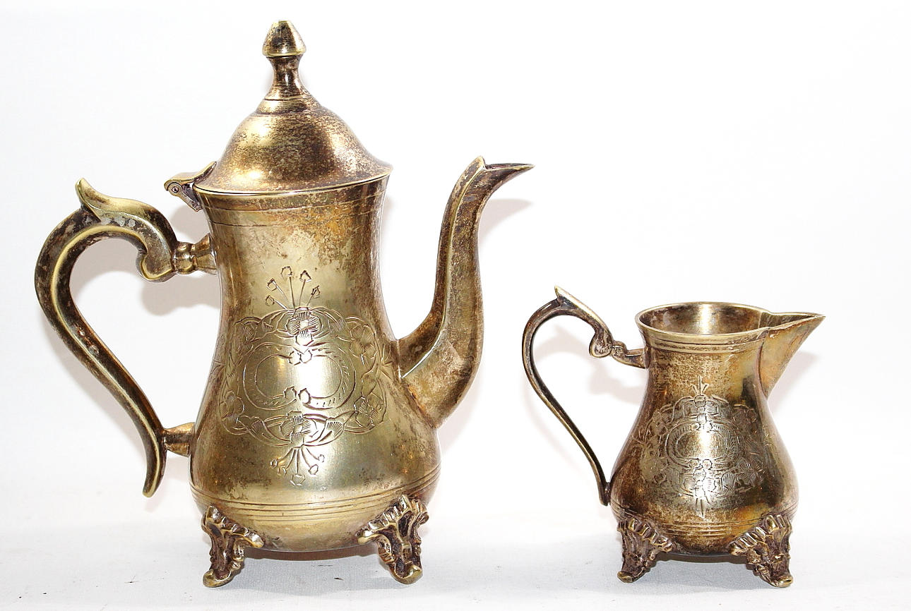 THEKANNA och GRÄDDKANNA, EPNS, England.