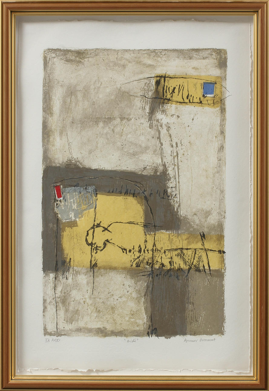 BERNARD REMUSAT. Färglitografi, "Niobe", signerad och numrerad LX/LXXV.