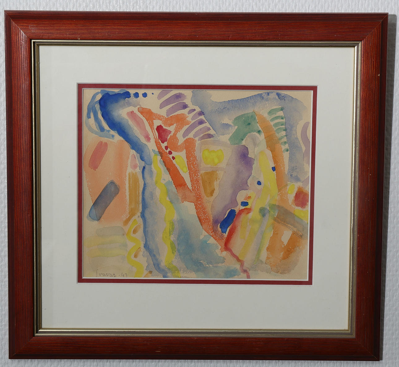 SVAVAR GUDNASON. Akvarell, Komposition, signerad Svavar, daterad -49.