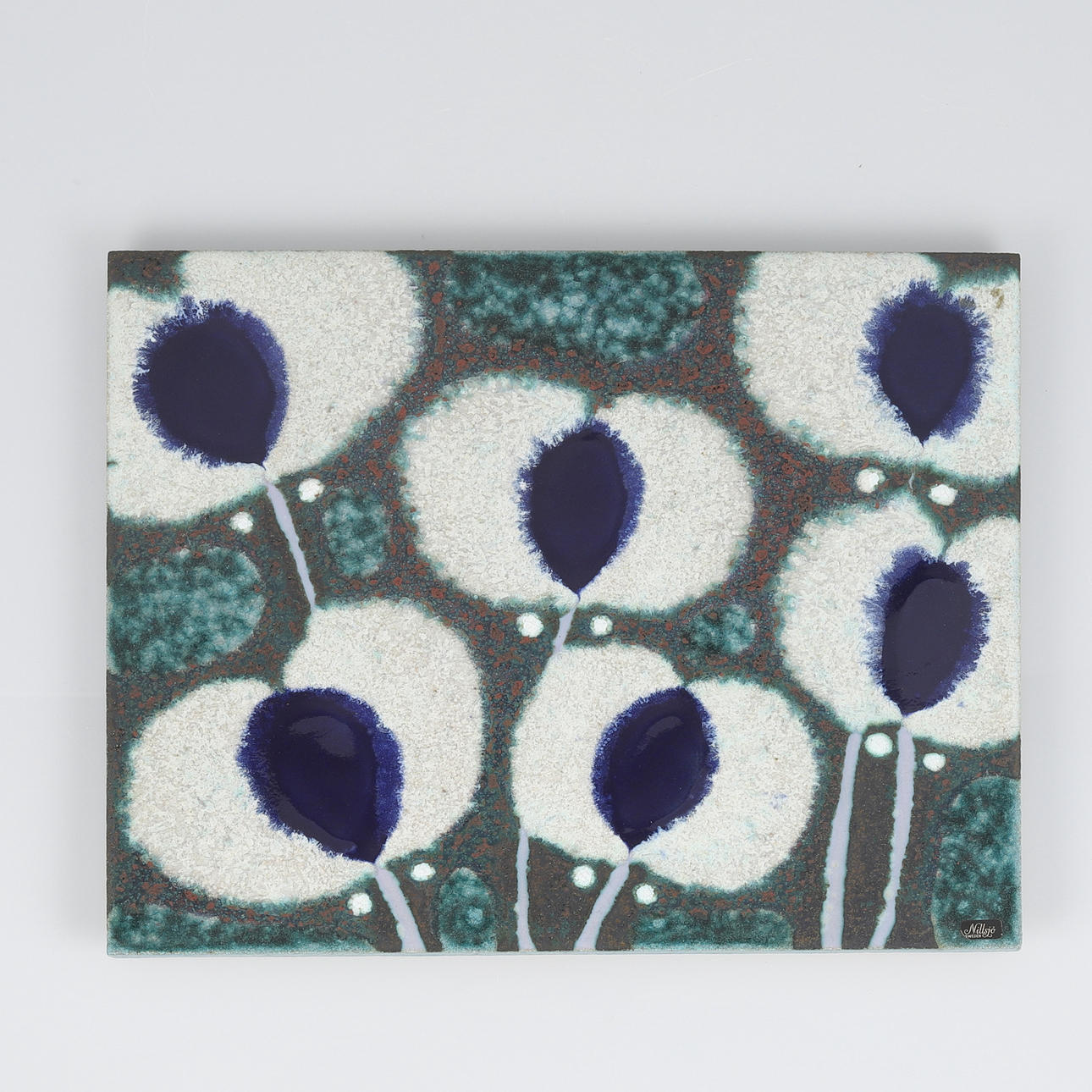 THOMAS HELLSTRÖM. Wall plaque, stoneware, label-marked, signed, Nittsjö.