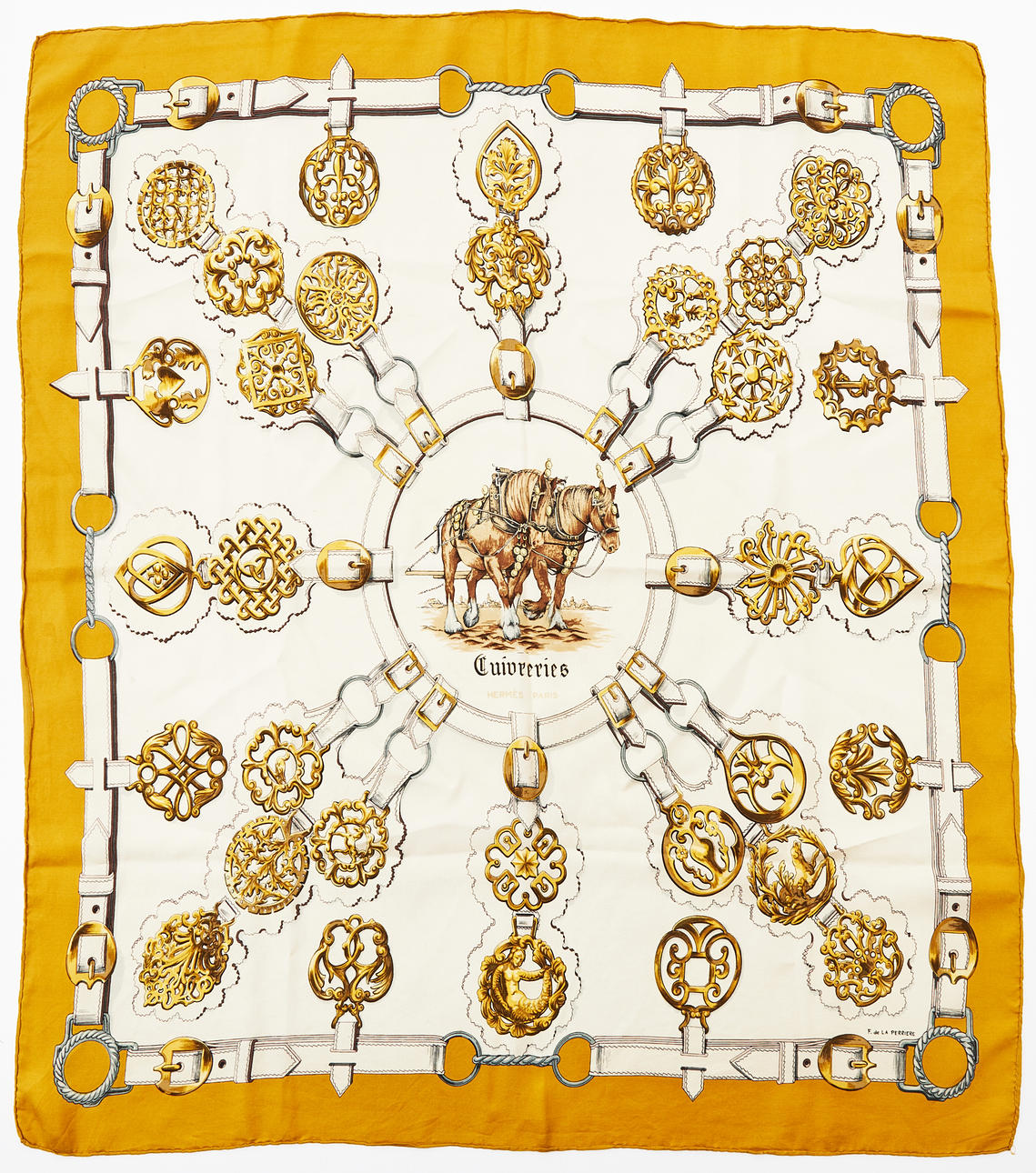 HERMÈS, scarf “Cuivreries”.