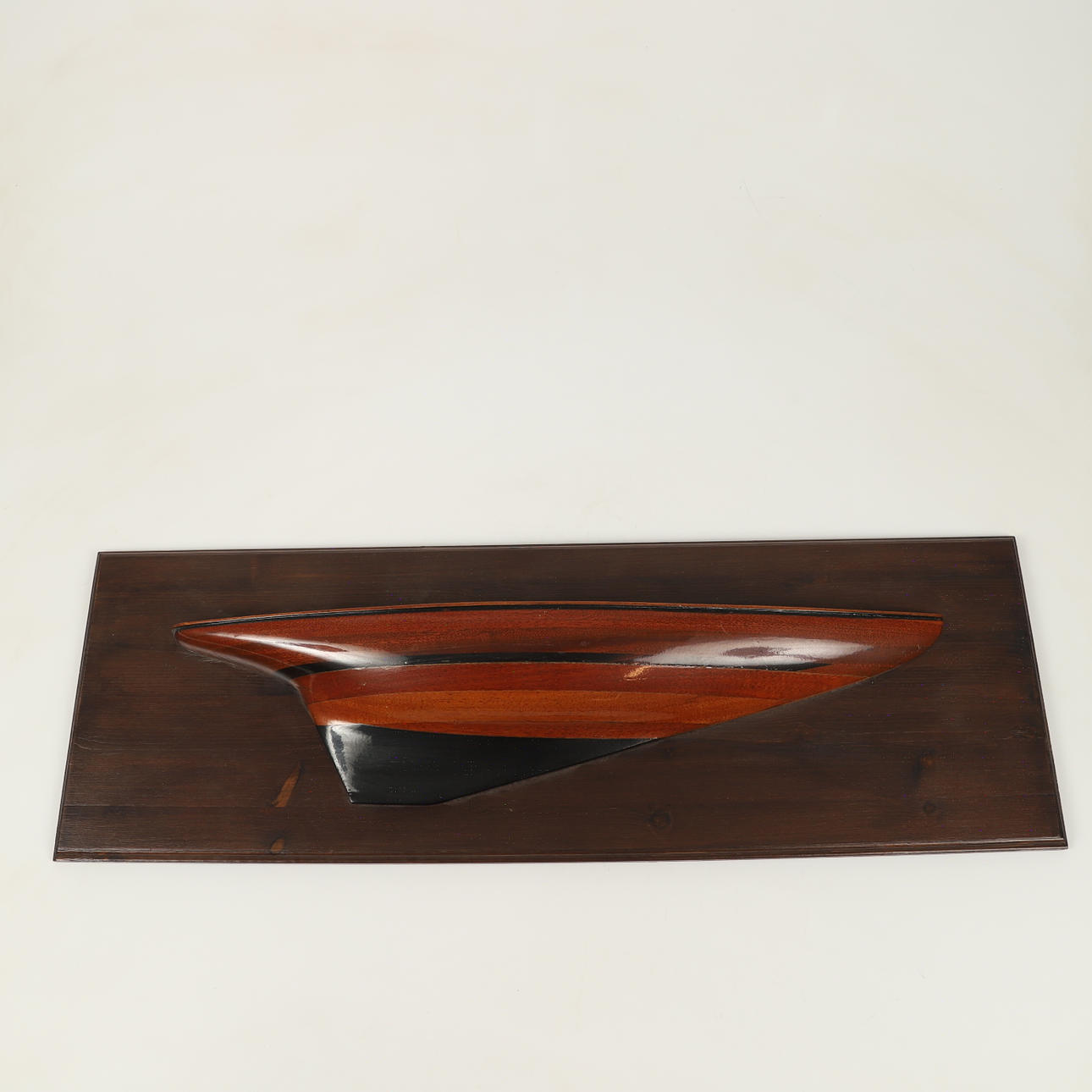 HALF-SHIP MODEL, lacquered wood, 20th century.