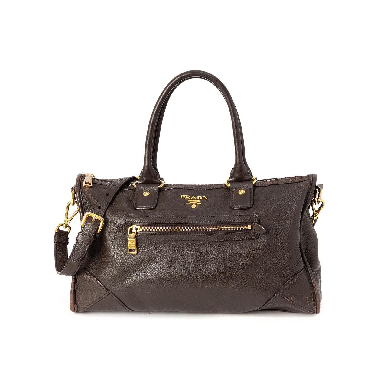 PRADA. Handtasche, Leder.