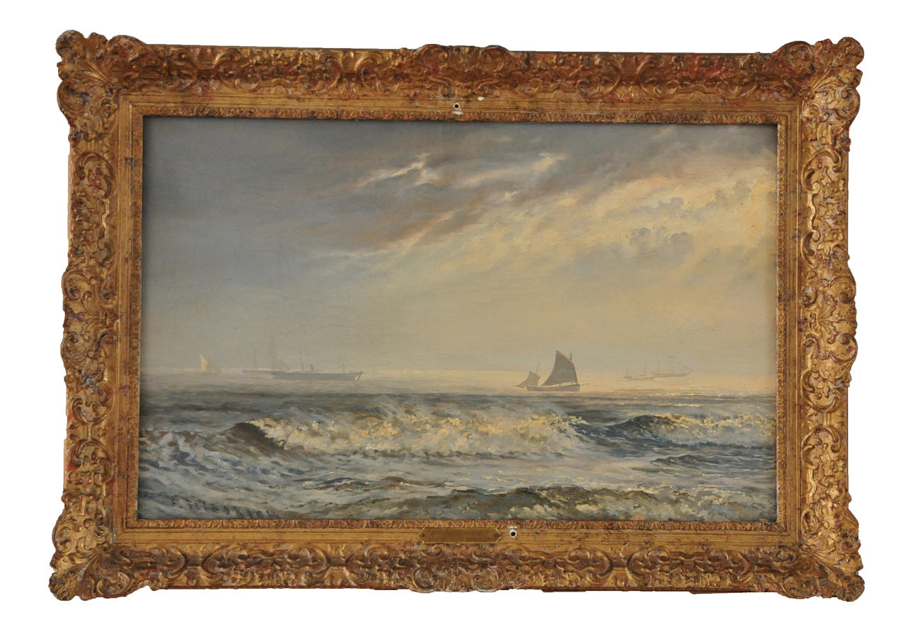 F FRIEDRICH. Olja på duk, signerad.