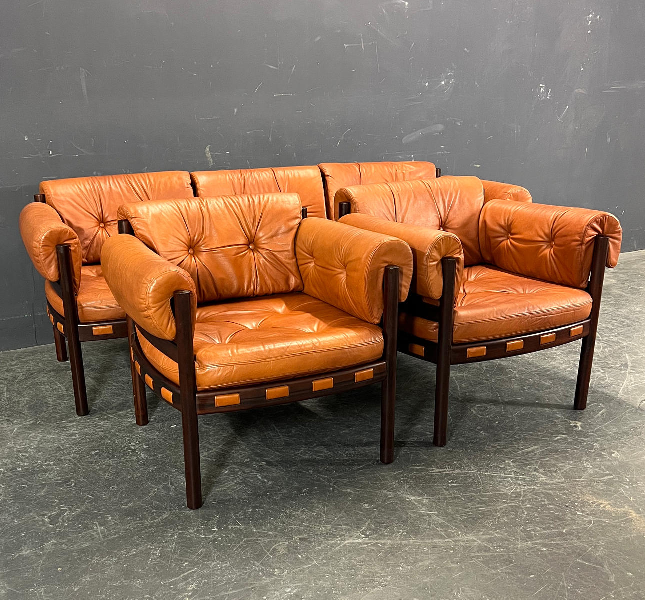 ARNE NORELL. SOFA AND ARMCHAIR.