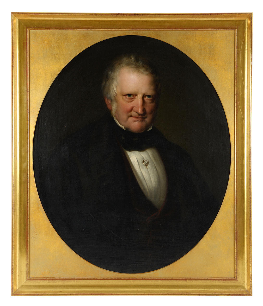 BRUSTPORTRÄT, JUGENDSTIL / 1920ER JAHRE. Porträtt av en man med en pärlstav slips stift.