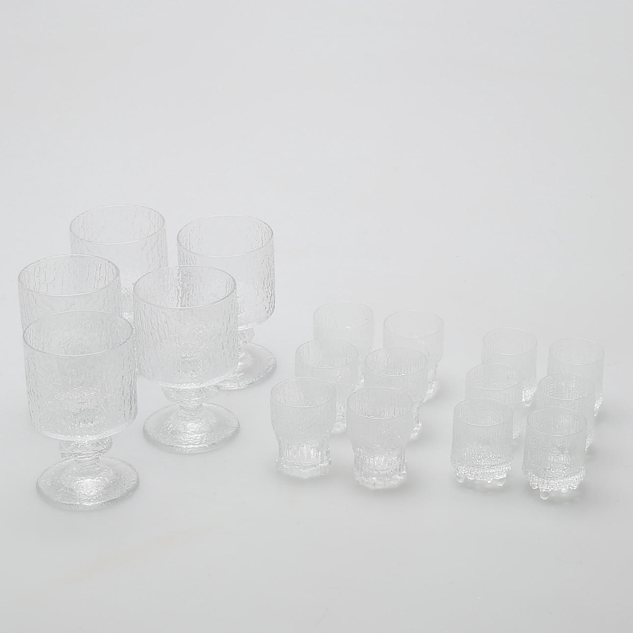 SERVISGLAS, 17 st, Tapio Wirkkala och Timo Sarpaneva för Iittala.