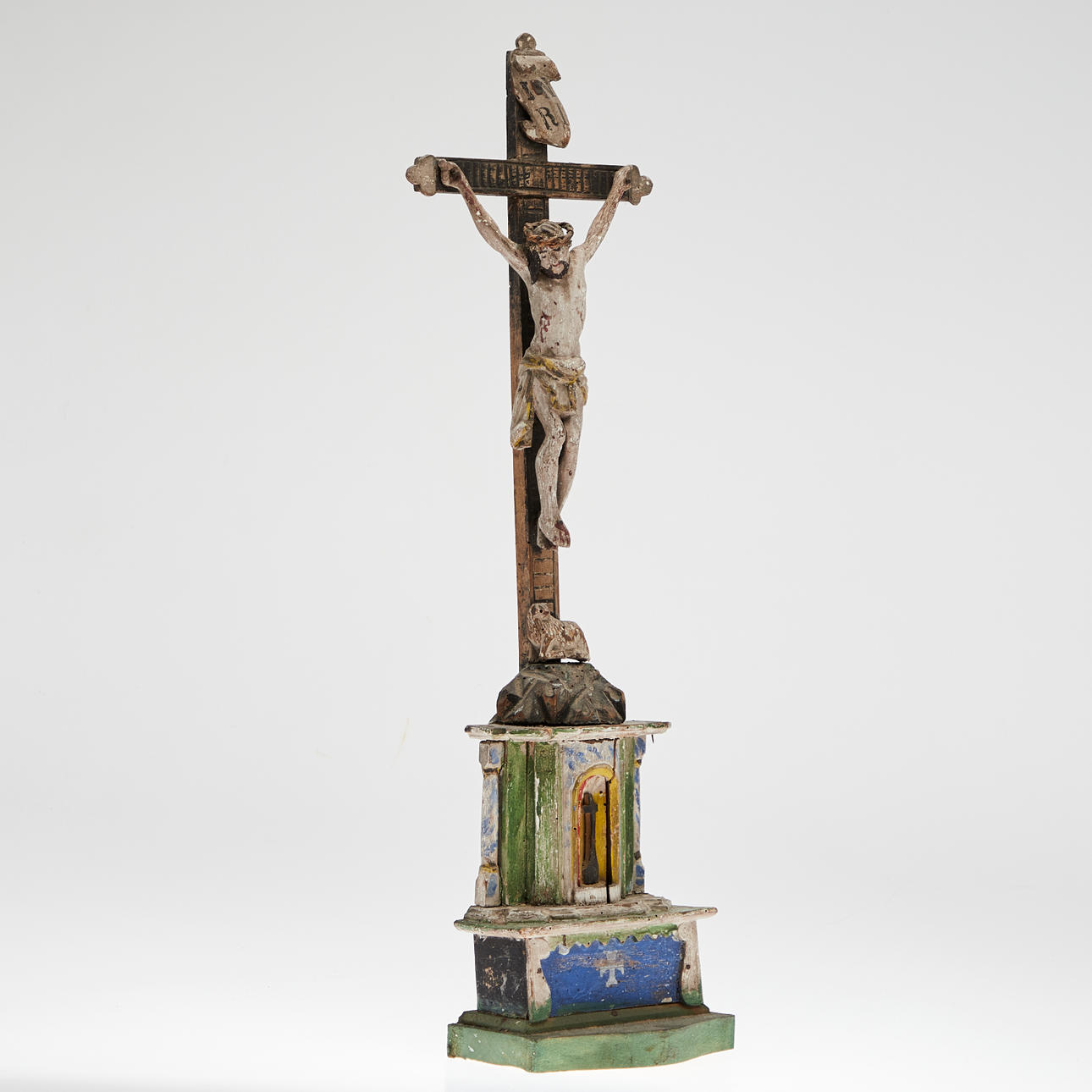 Crucifijo/cruz erguida, madera.