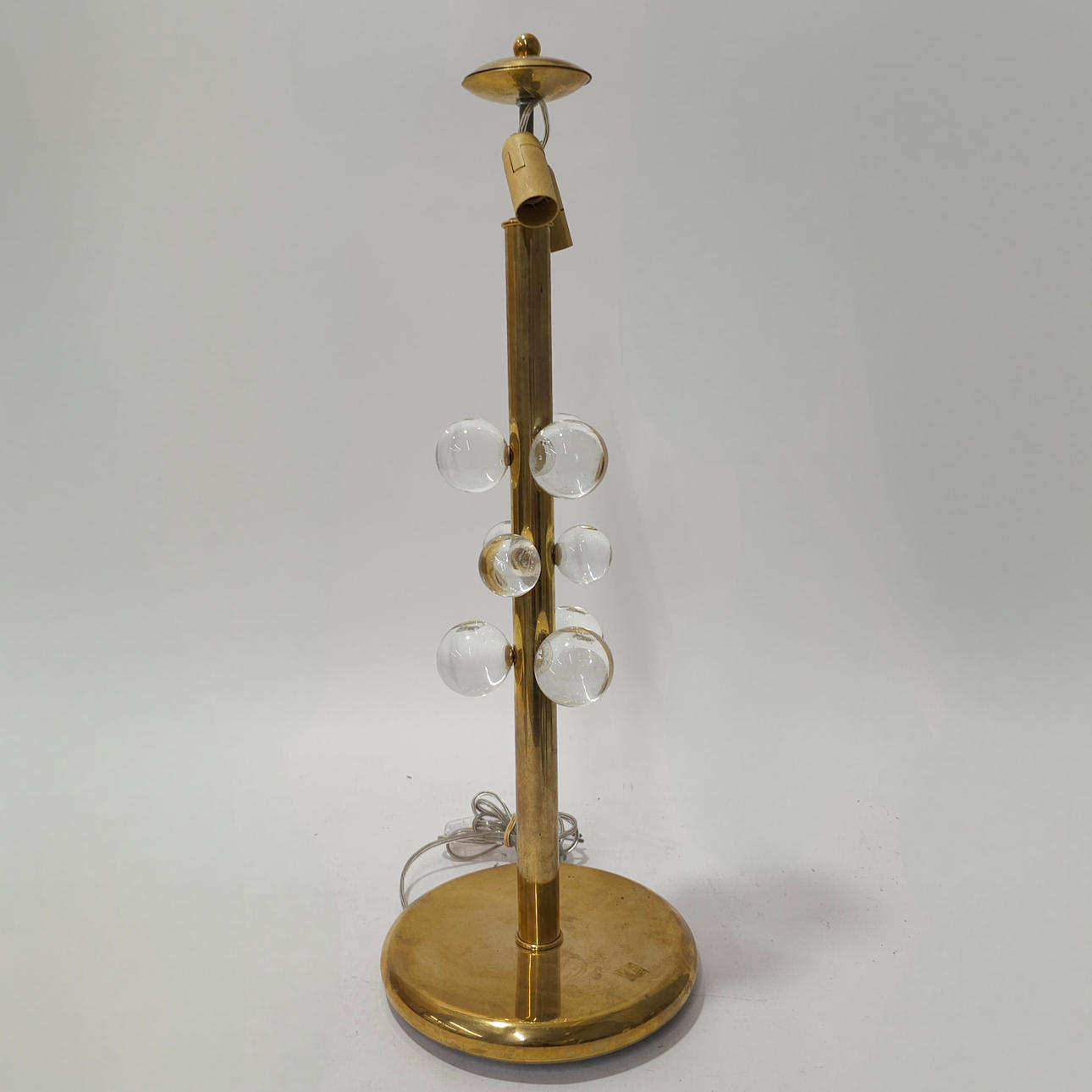 DESIGNERLAMPE MIT KUGELN AUS MURANOGLAS. ZWEI LICHTER.